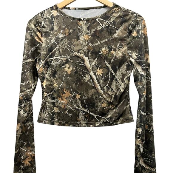 Coolane Camo Print Long Sleeve Athletic Top Size Medium - Picture 1 of 4